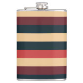 ヴィンテージダークブラウンとグリーンストライプ フラスク (正面)