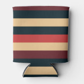 ヴィンテージダークブラウンとグリーンストライプ 缶クーラー (正面)