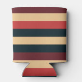 ヴィンテージダークブラウンとグリーンストライプ 缶クーラー (裏面)