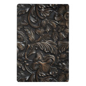 ヴィンテージダークブラウン工具革モノグラム名 ミニクリップボード (裏面)