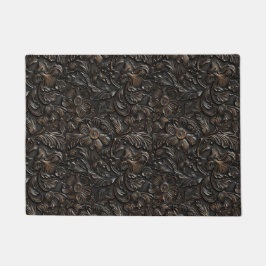 ヴィンテージダークブラウン工具革 ドアマット