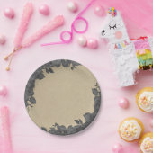 ヴィンテージダークブラックフローラバラ&クラフト結婚ズ ペーパープレート (パーティー)