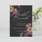 ヴィンテージダークブルゴーニュ&金ゴールドフローラブライダルブランチ 招待状 (スタンド正面)