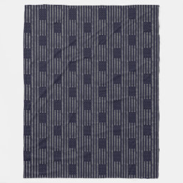 ヴィンテージダークブルーグランジアメリカ国旗のパターン フリースブランケット