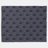 ヴィンテージダークブルーグランジアメリカ国旗のパターン フリースブランケット (正面(横))