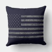 ヴィンテージダークブルーグランジアメリカ国旗 クッション (裏面)