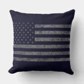 ヴィンテージダークブルーグランジアメリカ国旗 クッション (正面)