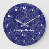 ヴィンテージダークブルースターマップラージクロック ラージ壁時計 (正面)