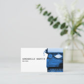 ヴィンテージダークブルータイプライター名刺 名刺 (スタンド正面)