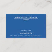 ヴィンテージダークブルータイプライター名刺 名刺 (裏面)