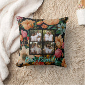 ヴィンテージダークムーディフローラ4写真テンプレート クッション (ブランケット)