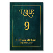 ヴィンテージダーク結婚グリーンのテーブル番号 テーブルナンバー (裏面)