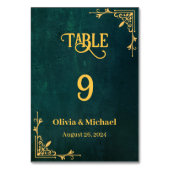 ヴィンテージダーク結婚グリーンのテーブル番号 テーブルナンバー (裏面)