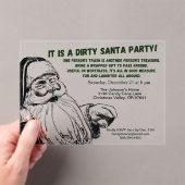 ヴィンテージダーティサンタギフト交換パーティー アクリル招待状 (インサイチュ (ポータブル))
