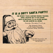 ヴィンテージダーティサンタギフト交換パーティー アクリル招待状 (正面)