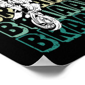 ヴィンテージダートバイクレトロサンセットダートバイク ポスター (角)