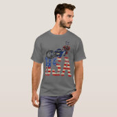 ヴィンテージダートバイク4th of 7 USA国旗motocross Tシャツ (正面フル)