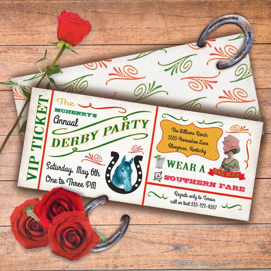 ヴィンテージダービー競馬パーティーチケット 招待状