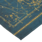 ヴィンテージダ図解入りの、写真付きのークブルー&金ゴールドスターマップ テーブルクロス (アングル)