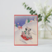 ヴィンテージチアオそれはクリスマスのそり犬だ シーズンカード (スタンド正面)