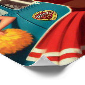 ヴィンテージチアリーダーイラストレーション ポスター (角)