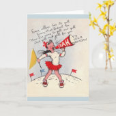 ヴィンテージチアリーダー誕生日グリーティングカード カード (黄色い花)