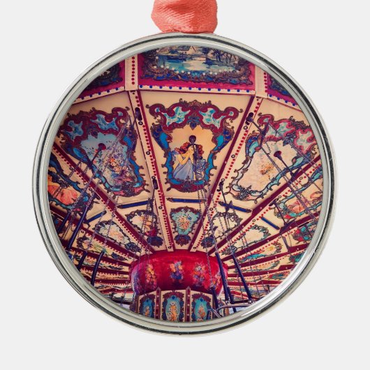 ヴィンテージチェアススウィングフェアグラウンドライド メタルオーナメント (正面)