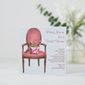 ヴィンテージチェアチューリップブルーブライダルシャワー 招待状 (スタンド正面)