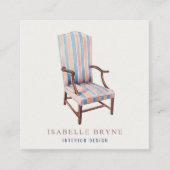 ヴィンテージチェアデコレータ演出インテリア設計者 スクエア名刺 (正面)