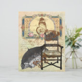 ヴィンテージチェアラベルレース傘バタフライスクリプト (スタンド正面)