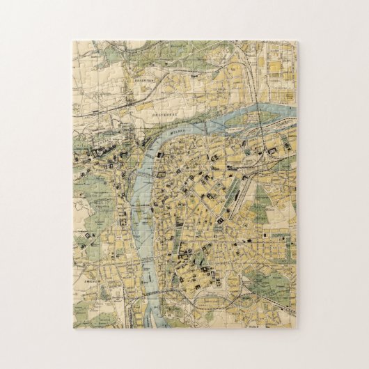 ヴィンテージチェコの地図（1905年） ジグソーパズル (縦)