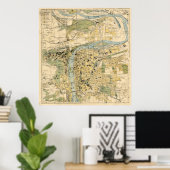 ヴィンテージチェコの地図(1905年) ポスター (ホームオフィス)