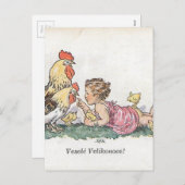 ヴィンテージチェコ/スロバキアイースターVesele Velikonoce! シーズンポストカード (正面/裏面)