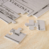 ヴィンテージチェサピーク湾の地図(1681) ジグソーパズル (側面)