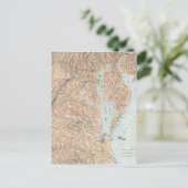 ヴィンテージチェサピーク湾の地図（1861年） ポストカード (スタンド正面)