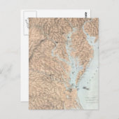 ヴィンテージチェサピーク湾の地図（1861年） ポストカード (正面/裏面)