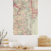 ヴィンテージチェサピーク湾の地図(1875) ポスター (キッチン)