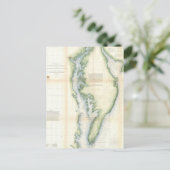 ヴィンテージチェサピーク湾地図 ポストカード (スタンド正面)