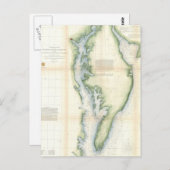 ヴィンテージチェサピーク湾地図 ポストカード (正面/裏面)