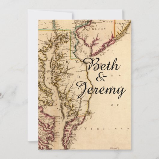 ヴィンテージチェサピー素朴クベイ結婚式招待状 招待状 (正面)