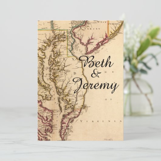 ヴィンテージチェサピー素朴クベイ結婚式招待状 招待状 (スタンド正面)