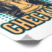 ヴィンテージチェスのチェックメイト引用文 ポスター (角)