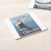 ヴィンテージチェスターフィールドたばこ広告 スクエアペーパーコースター (アングル)