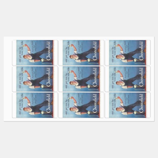ヴィンテージチェスターフィールドたばこ広告 ラベル (シート)