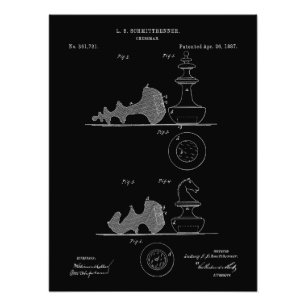 ヴィンテージチェスピース特許設計図 フォトプリント