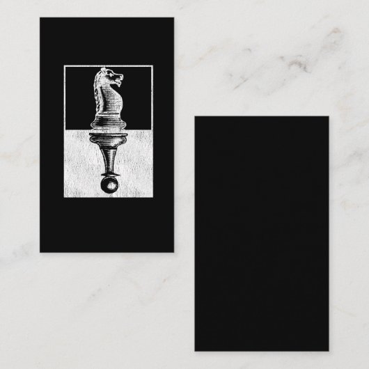 ヴィンテージチェスプレーヤーポーンとナイトボードゲーム 名刺 (正面/裏面)