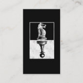 ヴィンテージチェスプレーヤーポーンとナイトボードゲーム 名刺 (正面)