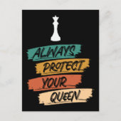 ヴィンテージチェスユニーククイーン引用文サンセット ポストカード (正面)