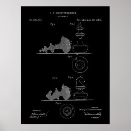 ヴィンテージチェス片特許設計図 ポスター