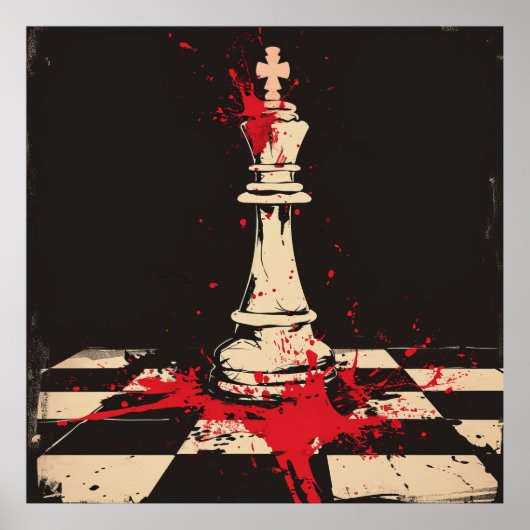 ヴィンテージチェス王イラストレーションポスター ポスター (正面)